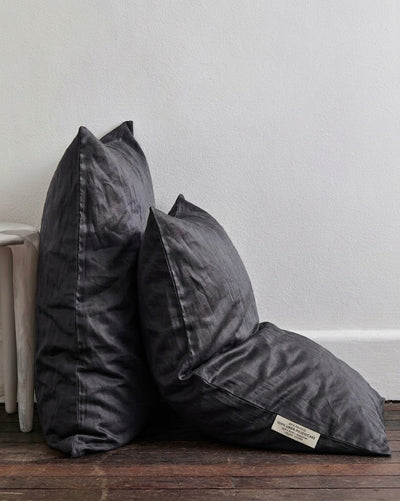 Linen 100% Soft Wash + Biancalani Pillowcase - Graphite
