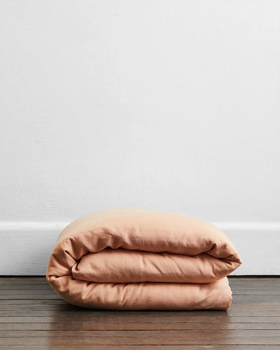 French Flax Linen Duvet Cover — Terracotta