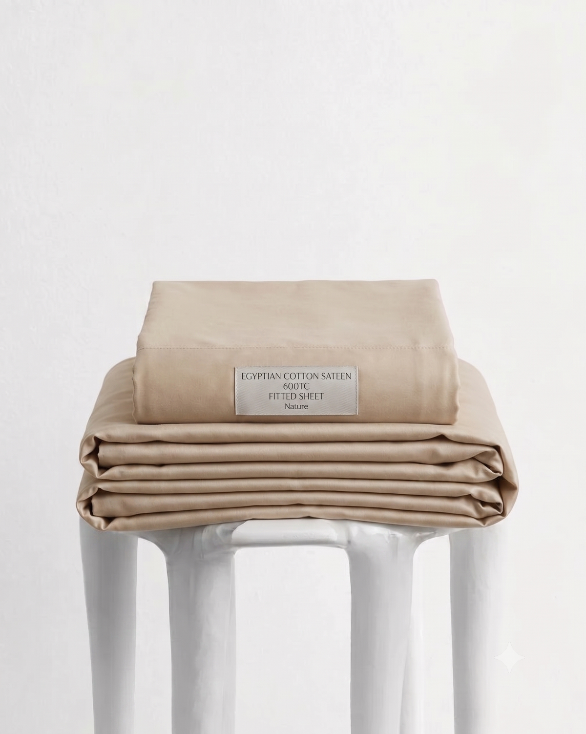 Egyptian Cotton Sateen fitted sheet 600TC - Nature