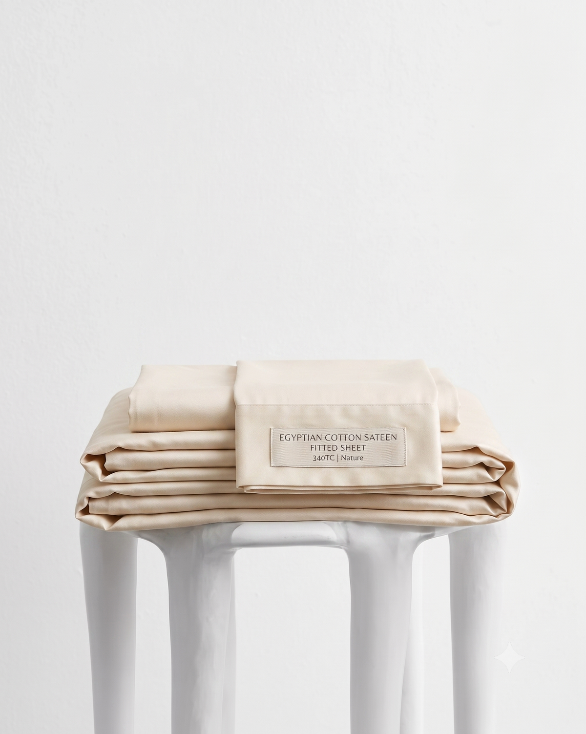 Egyptian Cotton Sateen fitted sheet 340TC - Nature