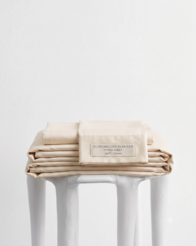 Egyptian Cotton Sateen fitted sheet 340TC - Nature