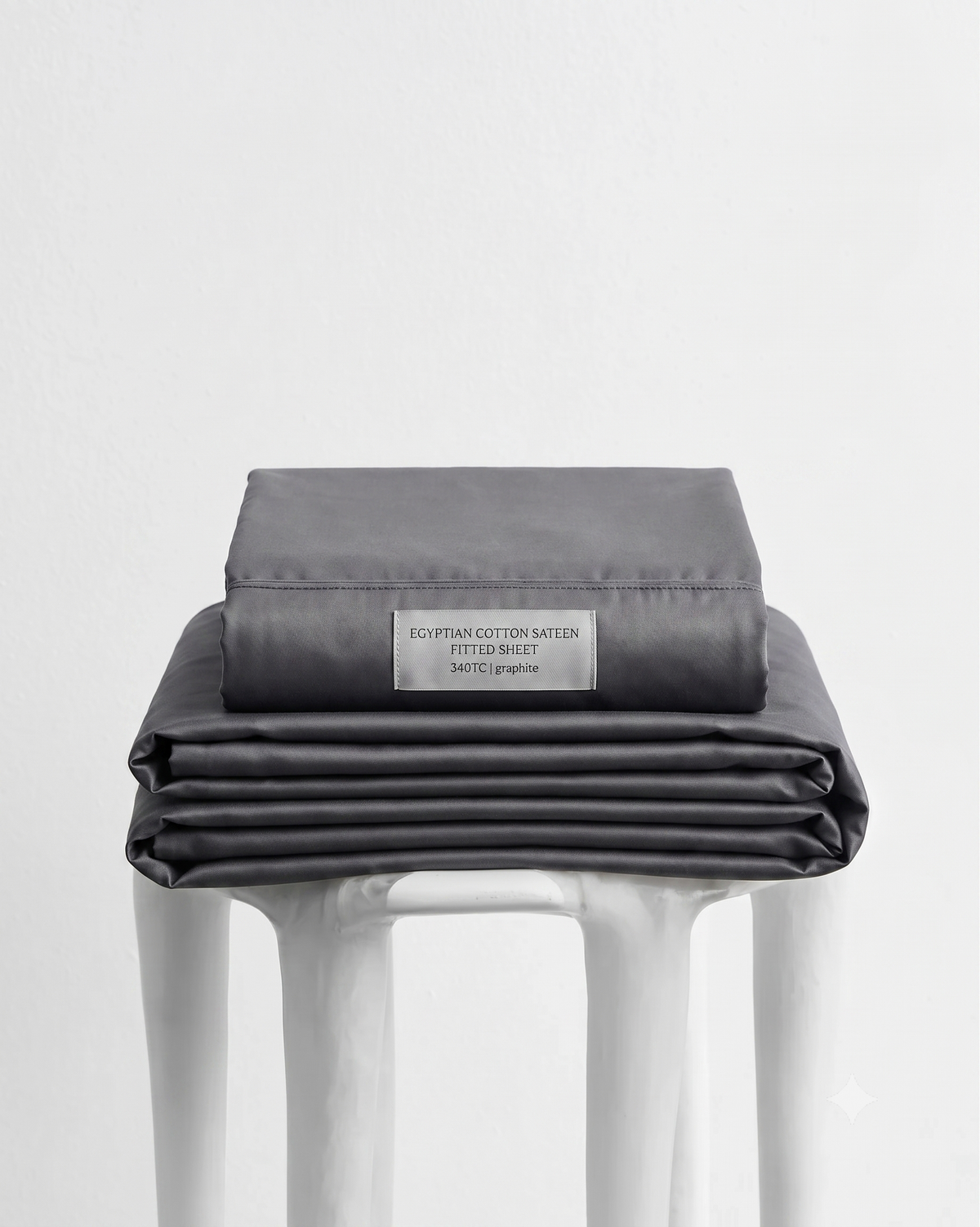 Egyptian Cotton Sateen fitted sheet 340TC - graphite