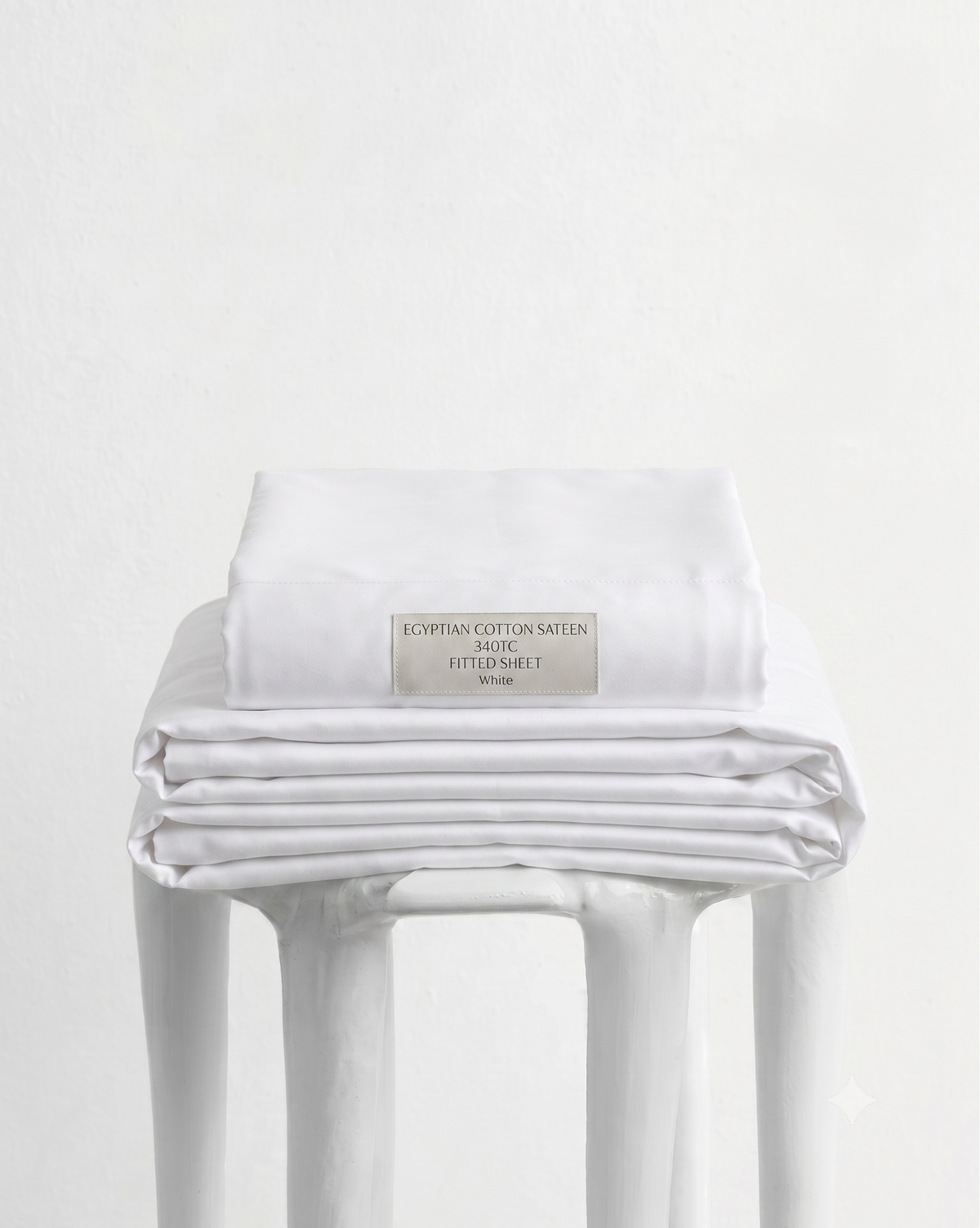 Egyptian Cotton Sateen fitted sheet 340TC - White