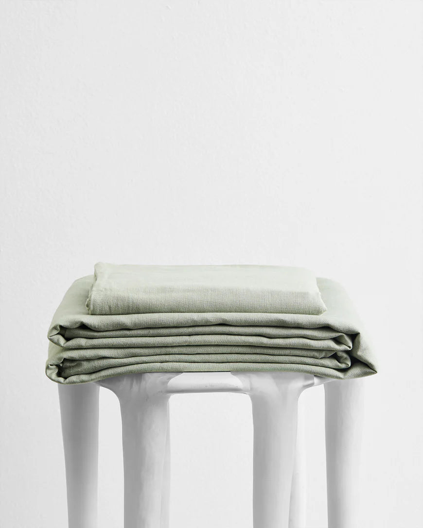 French Flax Linen Bed Sheets — Sage