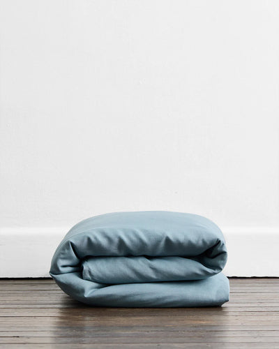 Organic Cotton Duvet Cover — Fog Blue