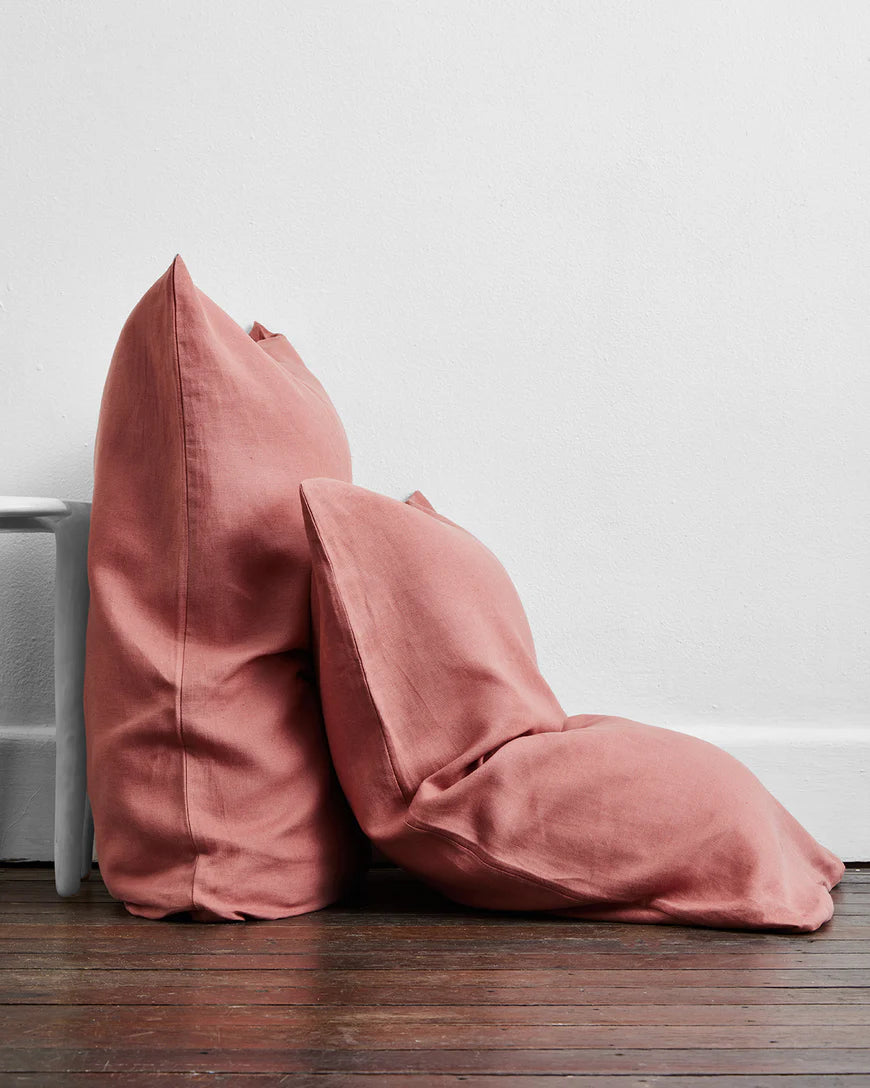 French Flax Linen Pillowcases — Clay